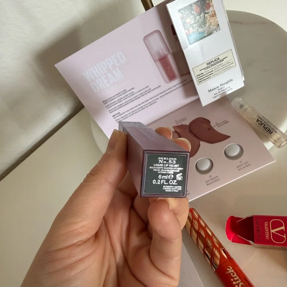 NWT set: Burberry full size lipstick, Valentino mascara,Maison Margiela, Kaja,MK